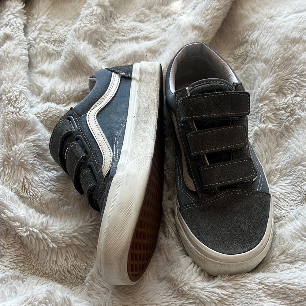 Vans Blue and White Velcro Sneakers